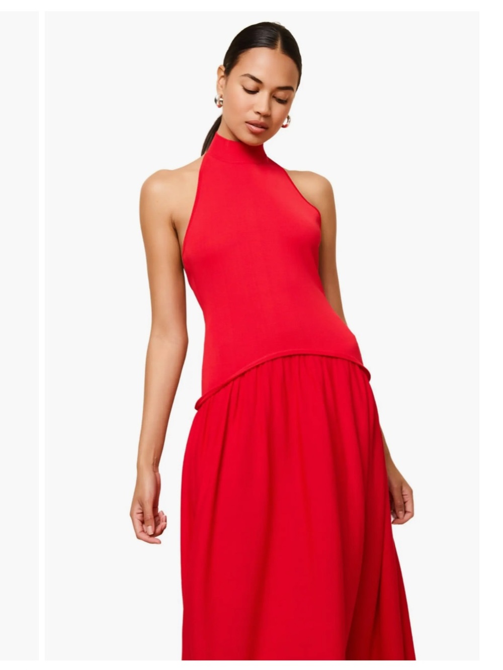 SOLID & STRIPED The Soglio Halter Maxi Dress in Apple Red
